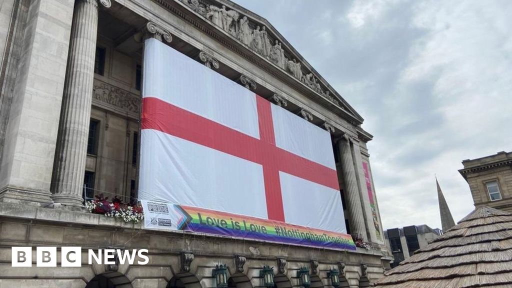 Euro 22 Nottingham City Council puts up 60ft England flag BBC News
