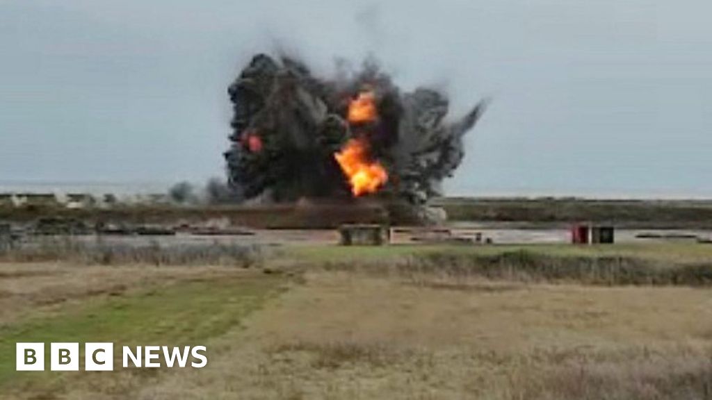 WW2 bomb explosion footage released - BBC News