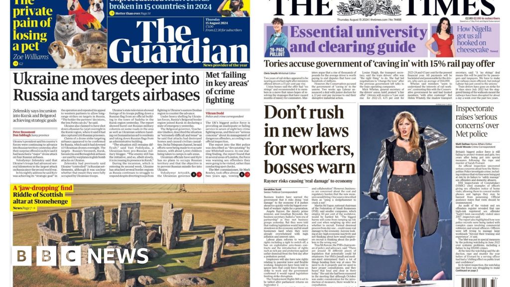 Newspaper headlines: ‘Bumper pay deal’ and ‘sweets maker turns salty’