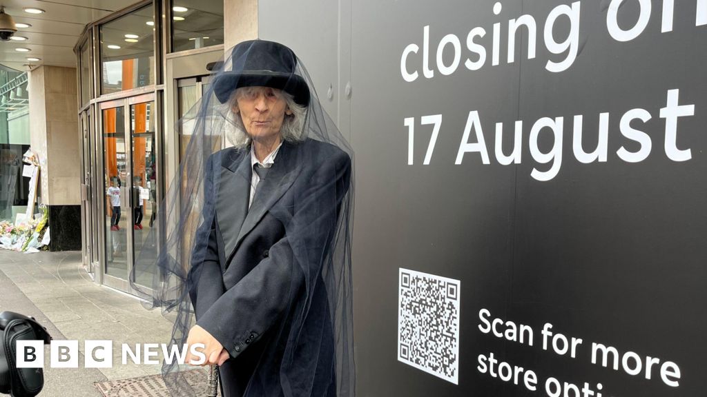 A shopper’s mourning clothes for the last day in the M&S store