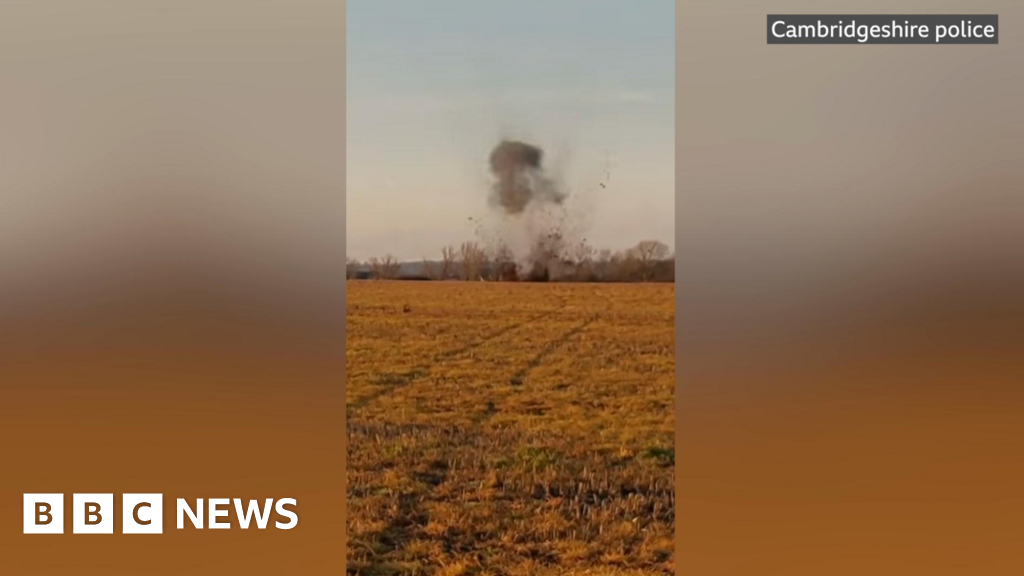 Watch: World War Two bomb detonated in Ely field