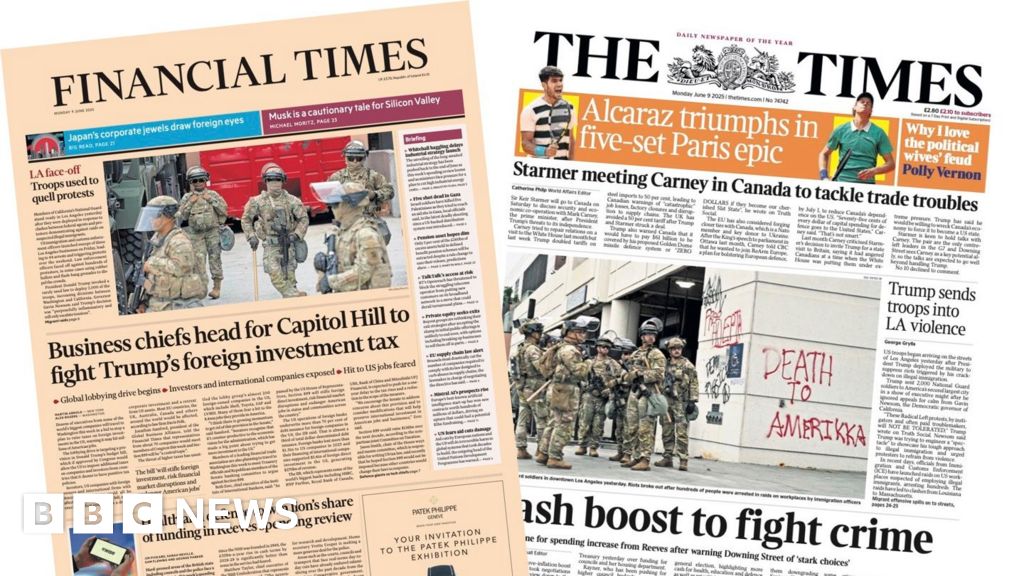 The papers: Trump's LA 'face-off' and NHS out for blood