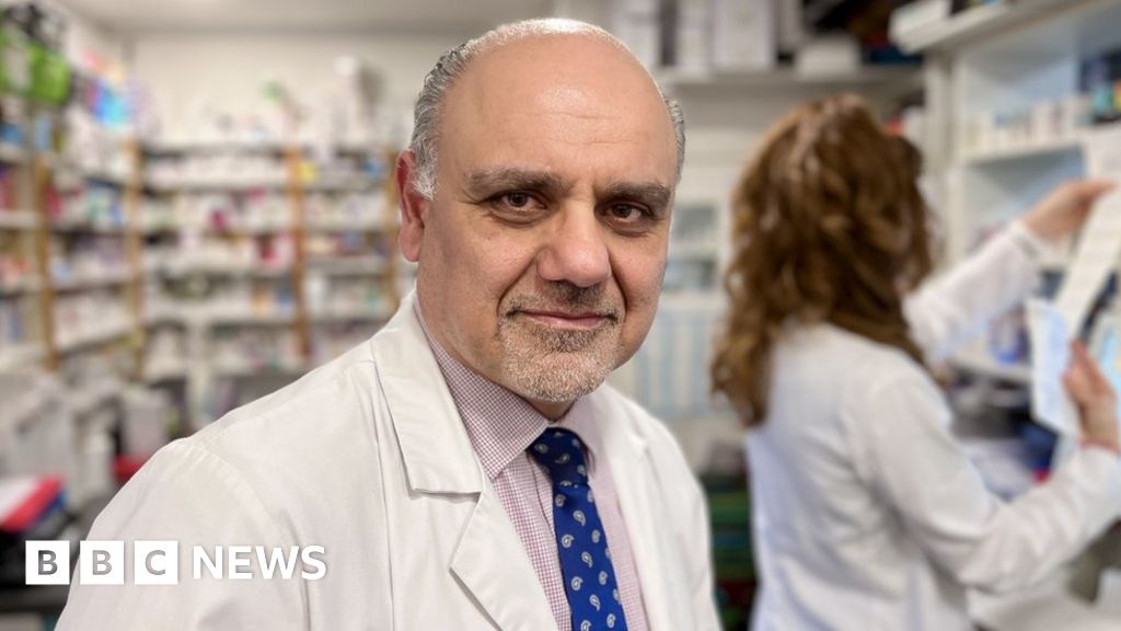 Owner Maziar Moaddabi at the Vauxhall Street Pharmacy in Norwich