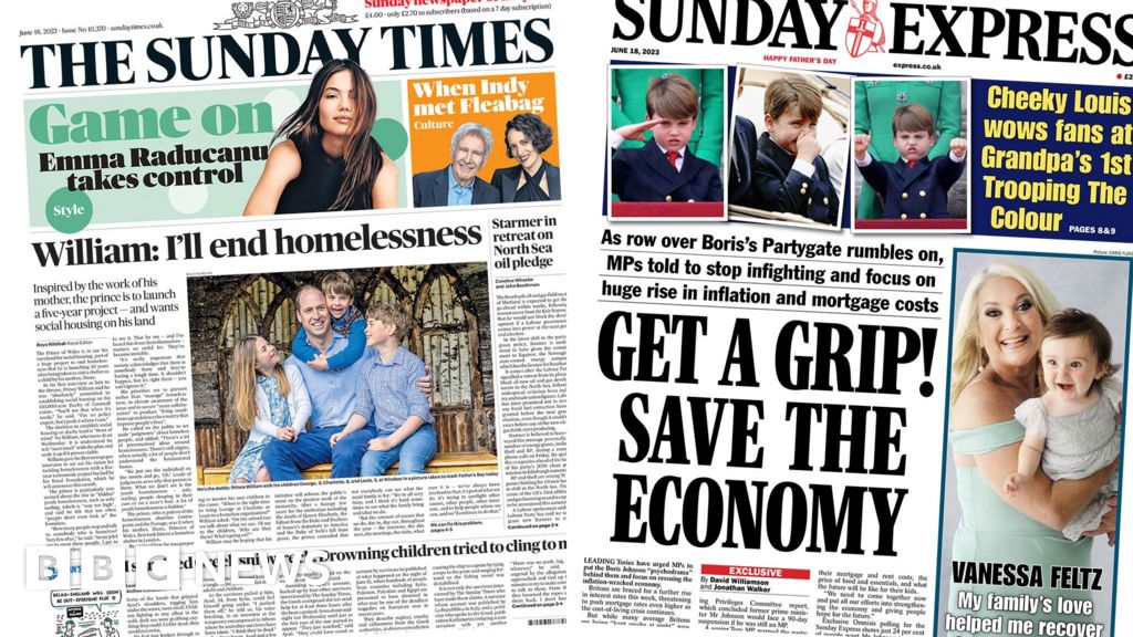 Newspaper headlines: William to end homelessness, and more Partygate revelations