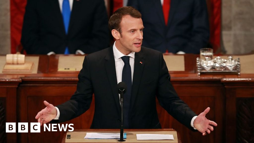 Macron To Us Congress There Is No Planet B Bbc News