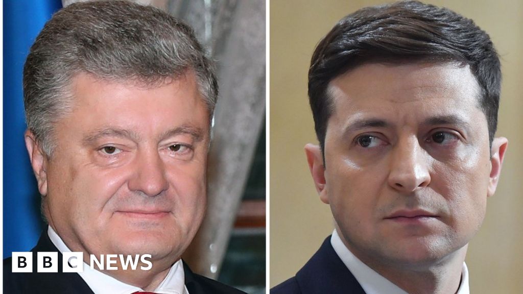 Ukraine election: Rivals agree to a stadium face-off - BBC News