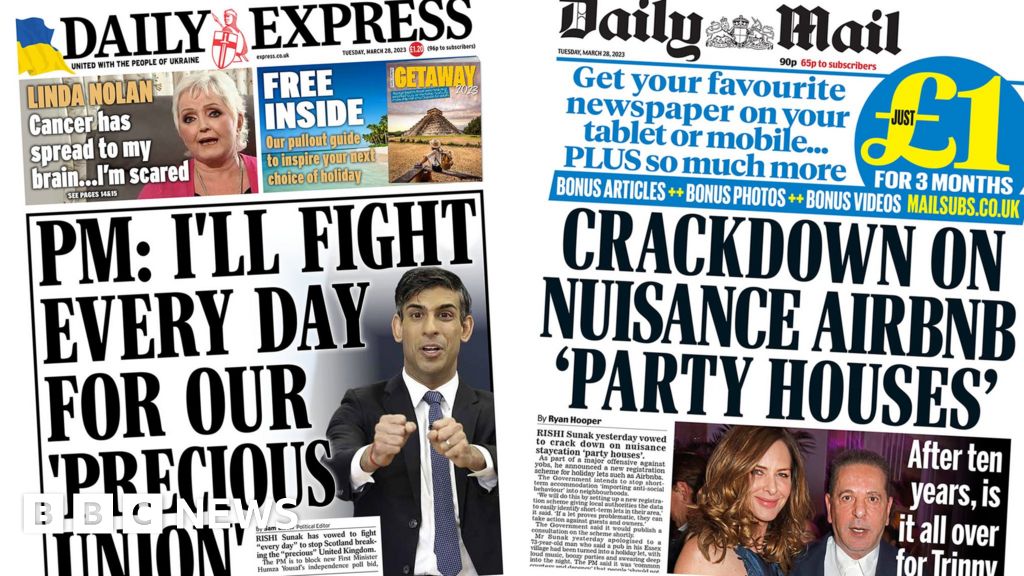 Newspaper headlines: Combat for ‘treasured’ union and ‘crackdown on social gathering homes’