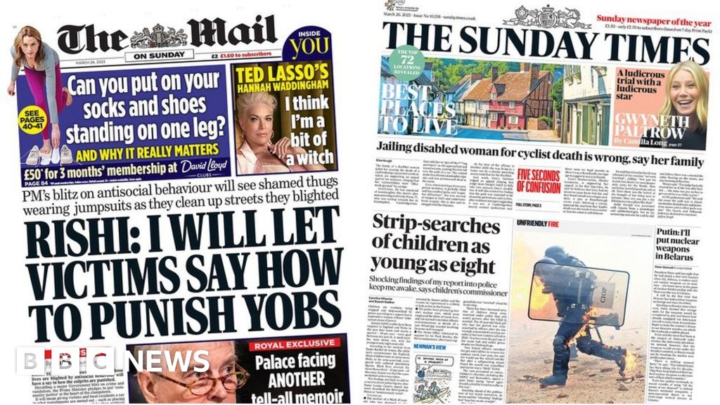 Newspaper headlines: PM’s crime ‘blitz’ and children ‘strip-searched’
