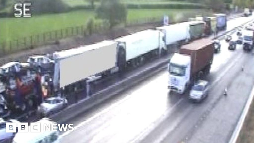 Five Lorries And Bus Crash In M6 Motorway Pile Up