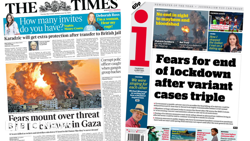 Newspaper Headlines Fears Of All Out War And Concerns Over Variant c News