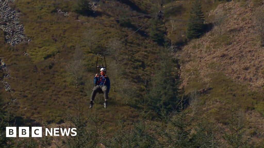 Zip wire brings new life to Tower Colliery in Rhondda Cynon Taf - BBC News