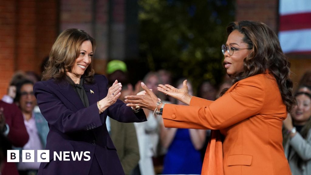 Harris and Oprah hold star-studded rally in Michigan