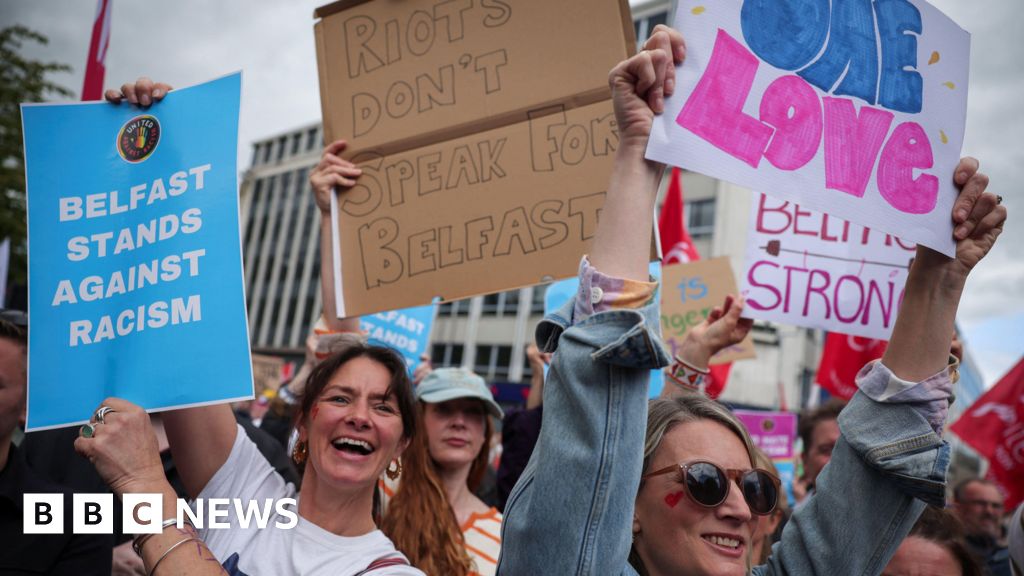 'Riots don't speak for Belfast' - thousands gather for anti-racism rally