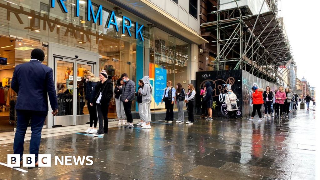 Queues form as doors open for Scotland's retail return