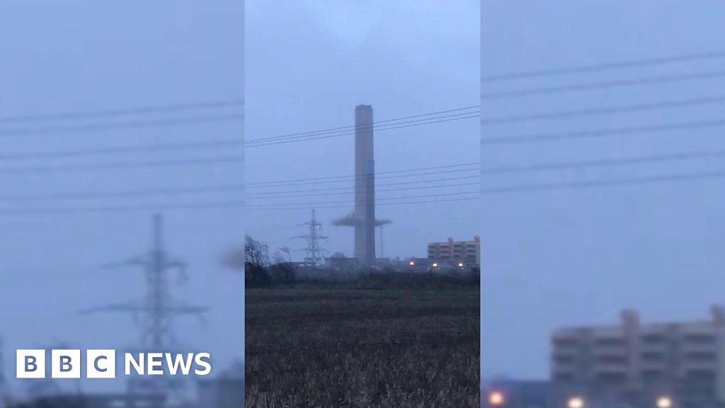 Didcot Power Station's chimney has been demolished BBC News