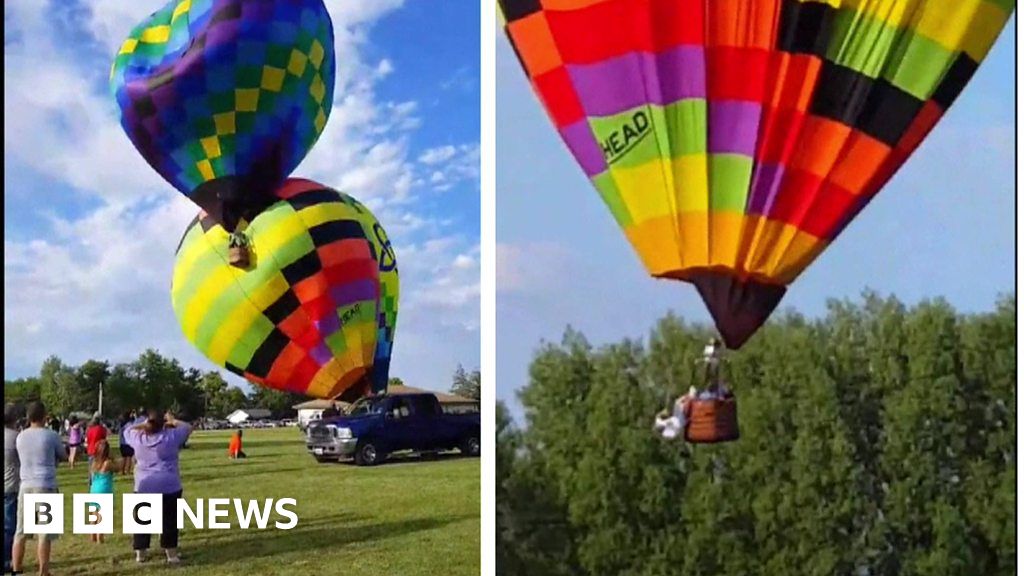 Two hot air balloons collide after wind changes BBC News