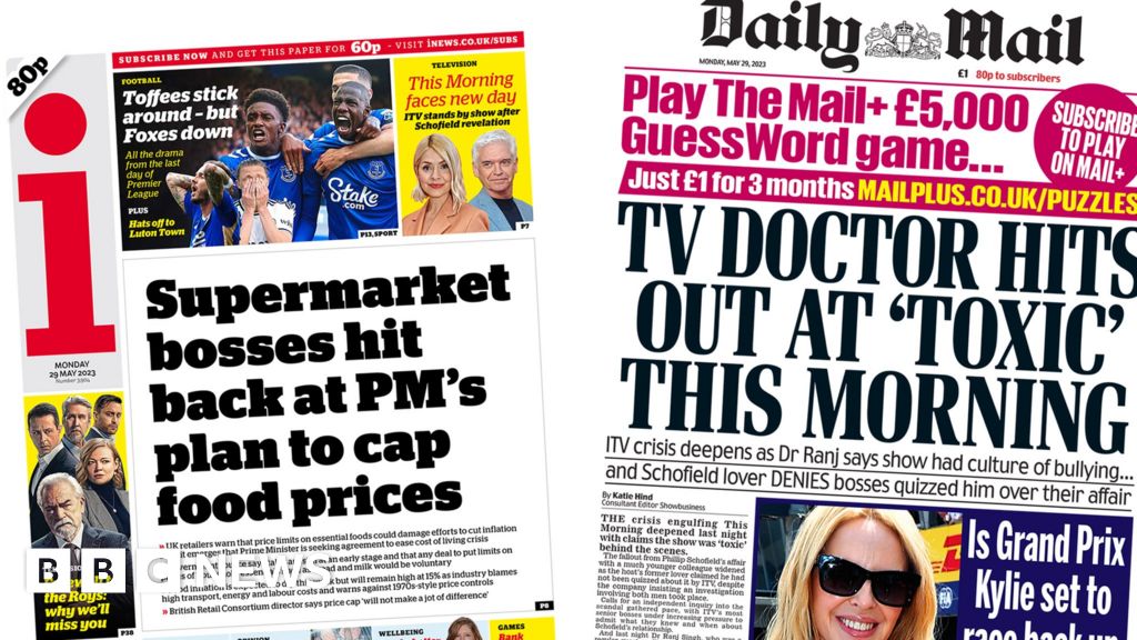 Newspaper headlines: Price cap backlash and ITV ‘toxic culture’ claims
