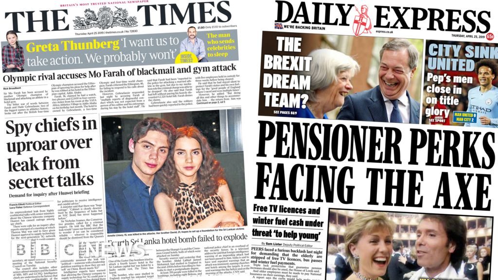 Newspaper Headlines Scrap Pensioner Perks And Secret Talks Leak