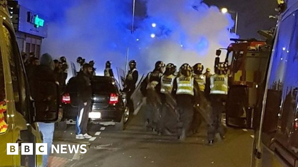 Fireworks Thrown And Bins Set Alight As Police In Riot Gear Sent In ...