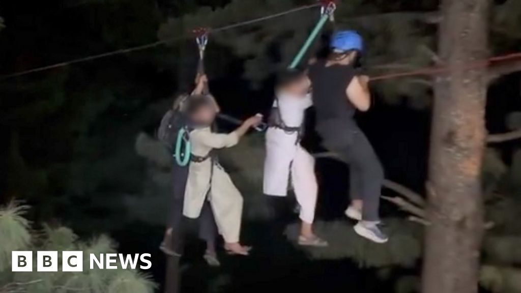 Pakistan cable car: Children brought to safety along zip line