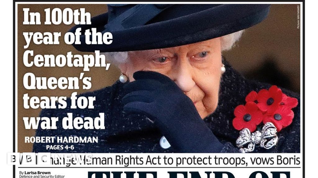 Newspaper headlines: 'Queen's tears' as UK marks ...