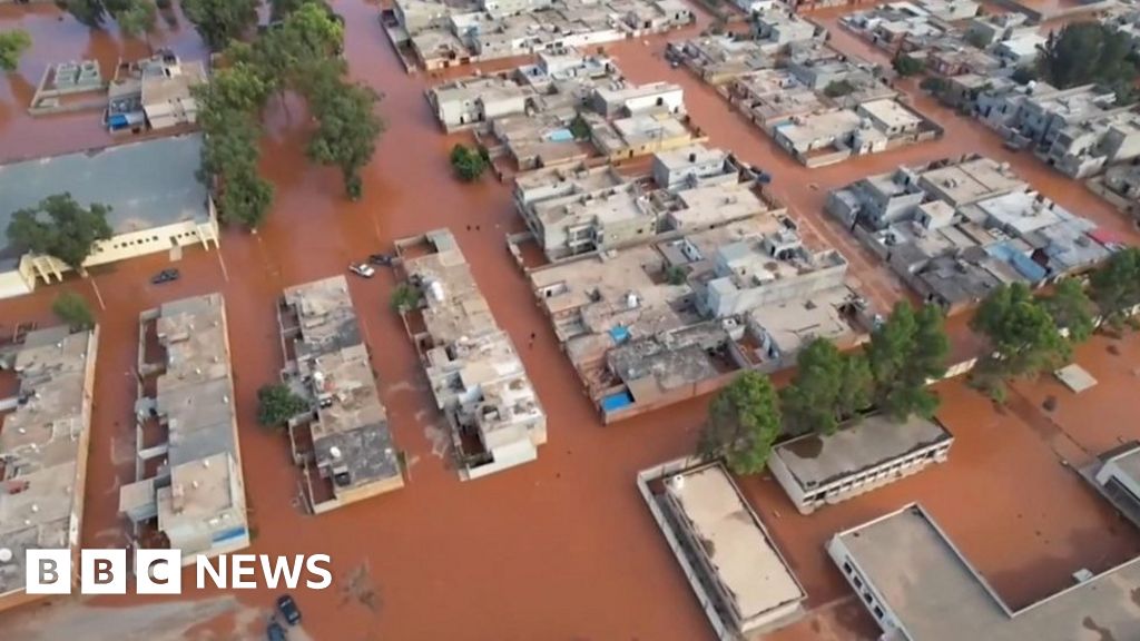 Libya flooding: Drone footage captures submerged neighbourhoods