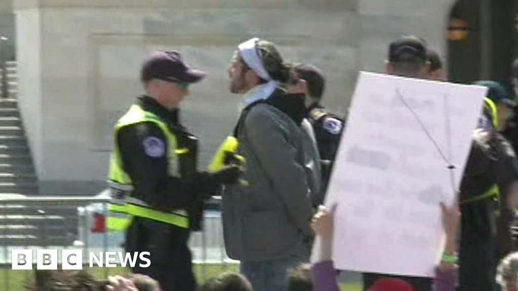 Hundreds Of Protesters Arrested At Capitol Building - BBC News