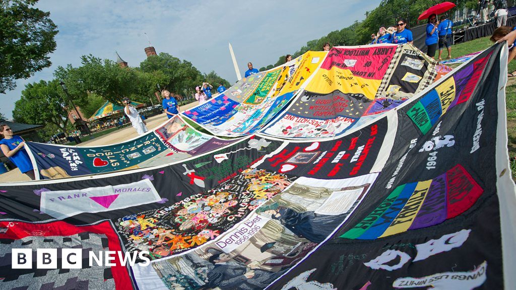 The Aids quilt', which showed that the scale of suffering