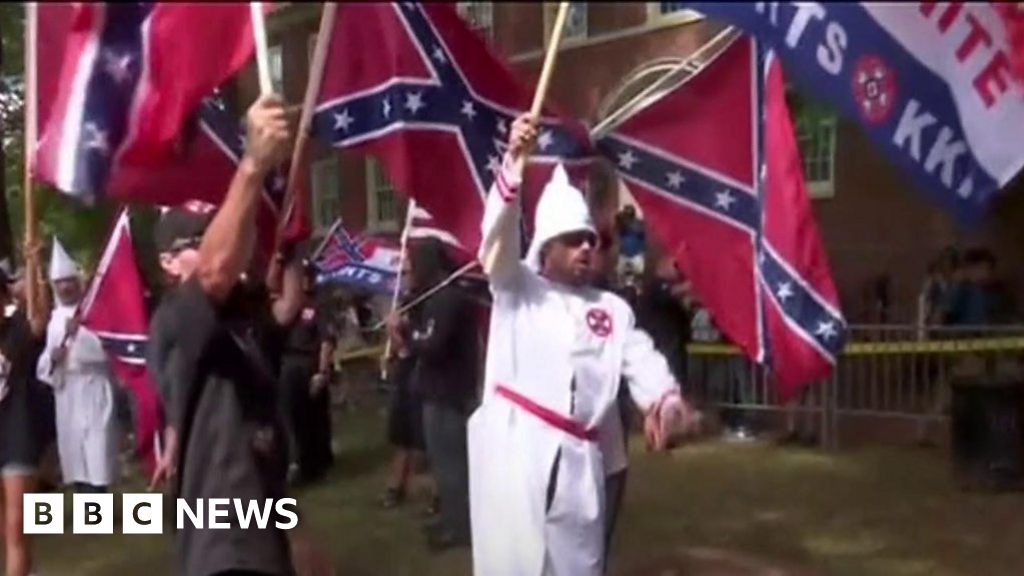 Kkk Rally In Virginia Met With Rivals And Clashes Bbc News 