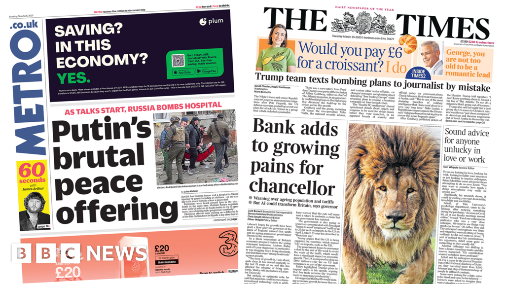 The Papers:  Putins brutal peace and growing pains for Chancellor