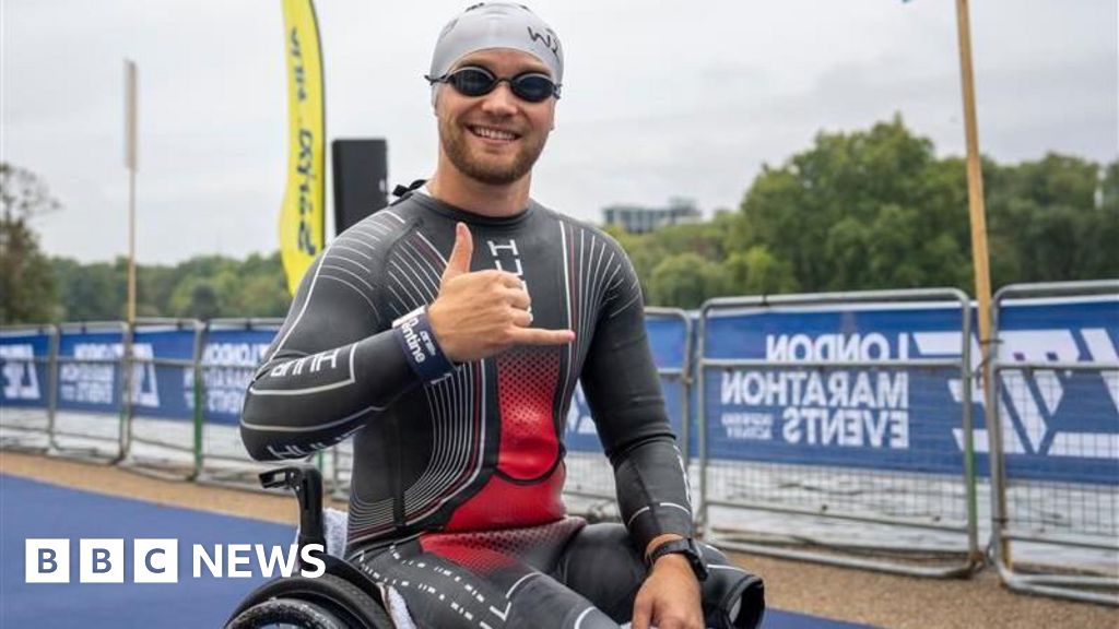 Billy Monger takes part in Hyde Park swim festival