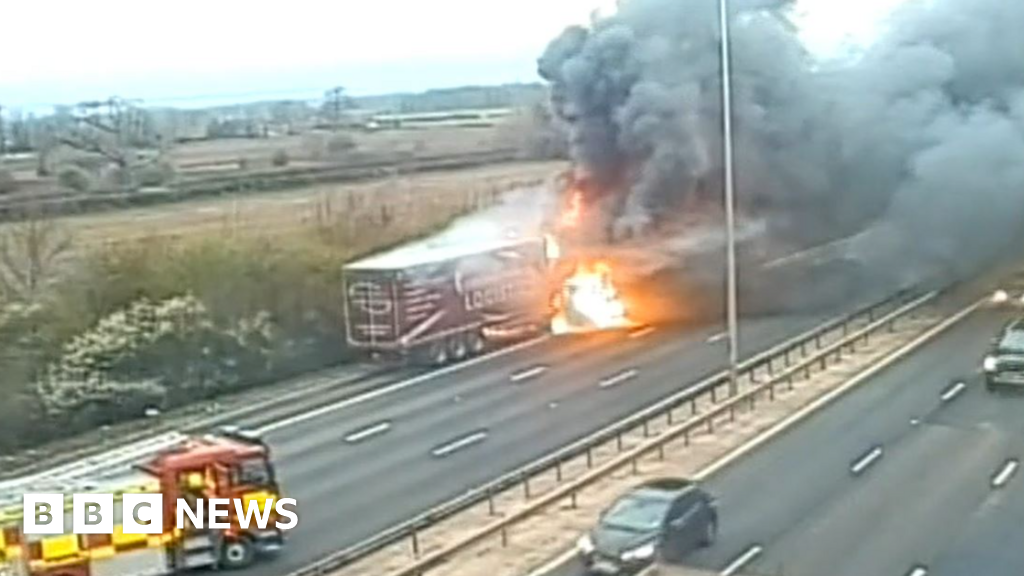 Lorry Fire Causes Delays On M5 Northbound In Worcester Bbc News