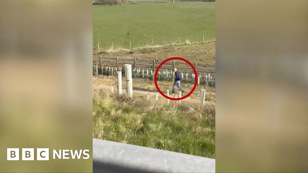 Watch: Prisoner on the run minutes after escaping van taking him to court