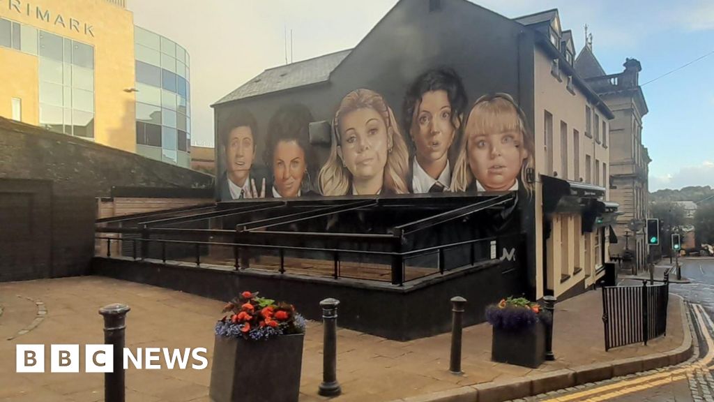 Awning Blocks Derry Girls Mural in Derry