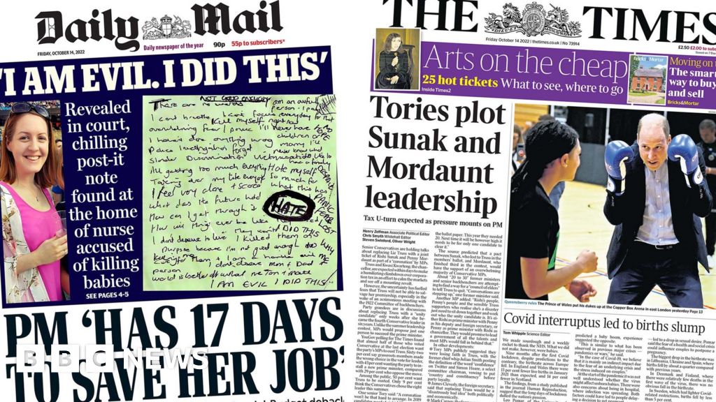 The Papers: 'Truss has days' as 'MPs tout Mordaunt and Sunak'