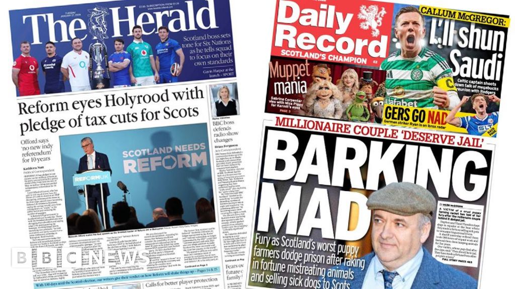 Scotland's papers: Reform's tax cut pledge and puppy farmers 'dodge jail'