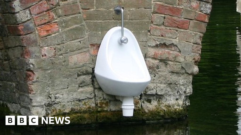 Urinal appears on the side of Sonning bridge over River Thames