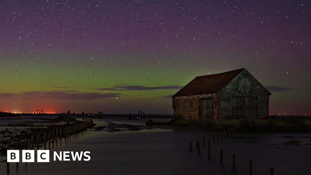 Northern Lights photographed off Norfolk coast by aurora hunters