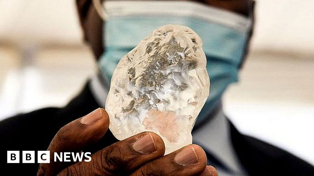 The stone - weighing 1,098 carats - was shown to President Mokgweetsi Masisi, two weeks after the diamond firm, Debswana, unearthed it.  The huge gem 