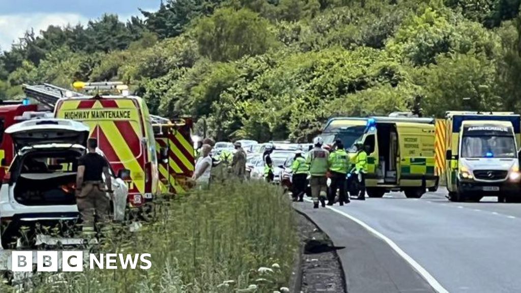 A34: Two men seriously injured in military convoy crash