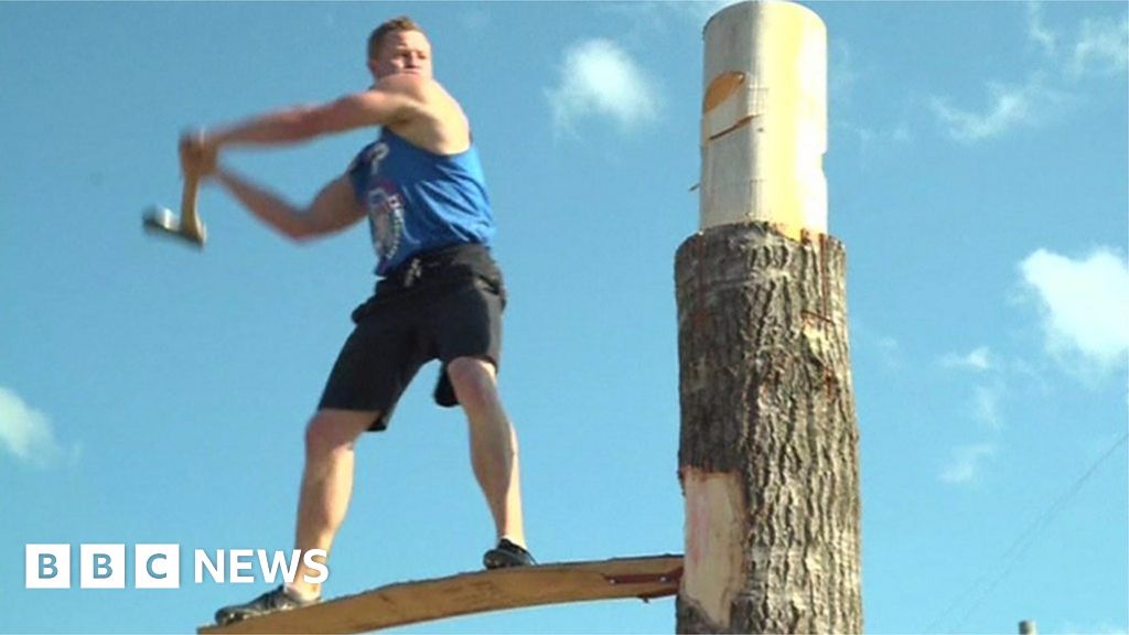 Lumberjack championships Log roll or springboard chop? BBC News