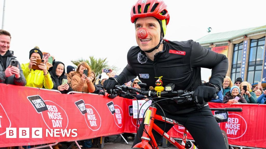 Radio 1 DJ Greg James sets off on 630-mile Comic Relief cycle challenge