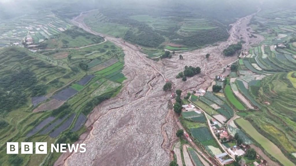 Aerial footage shows devastation after deadly floods in China