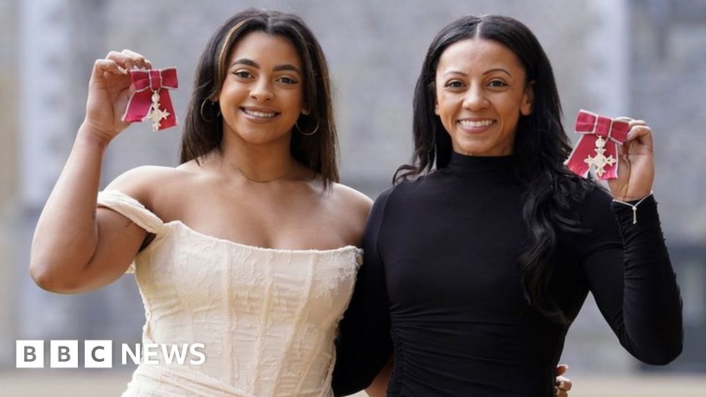 Gymnasts Becky and Ellie Downie honoured with MBEs at Windsor Castle