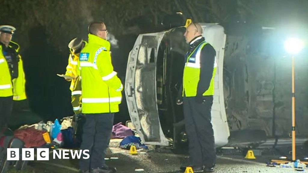 Woman dies and 19 injured in Cambridgeshire minibus crash