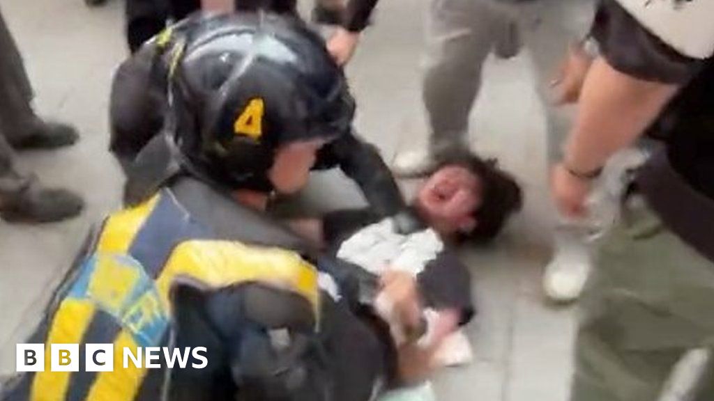 Watch: Japan police pin G7 protesters to ground