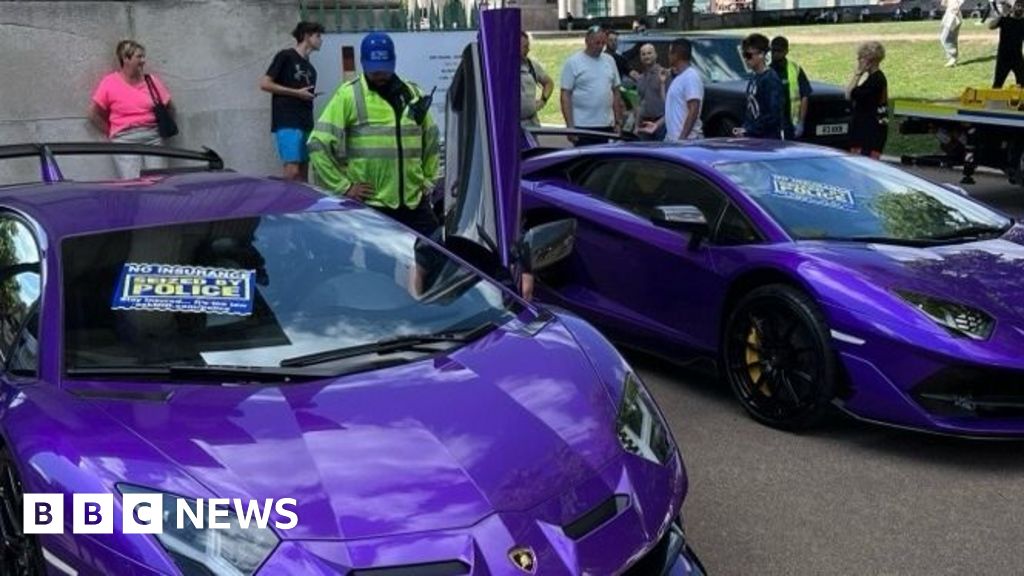 Dozens of luxury cars, including twin Lamborghinis, seized in London
