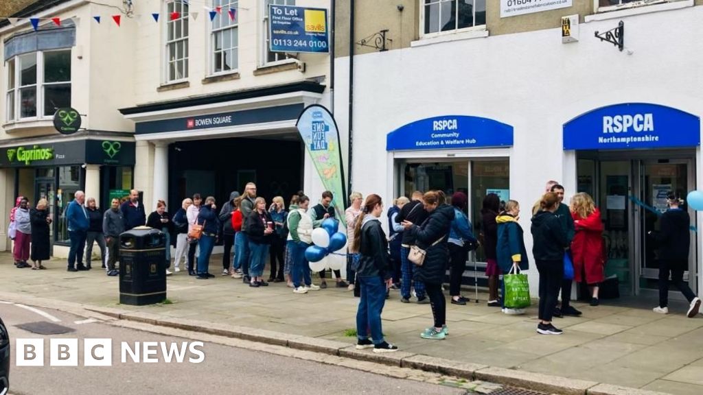 Hundreds visit Daventry animal charity shop on first day – BBC News