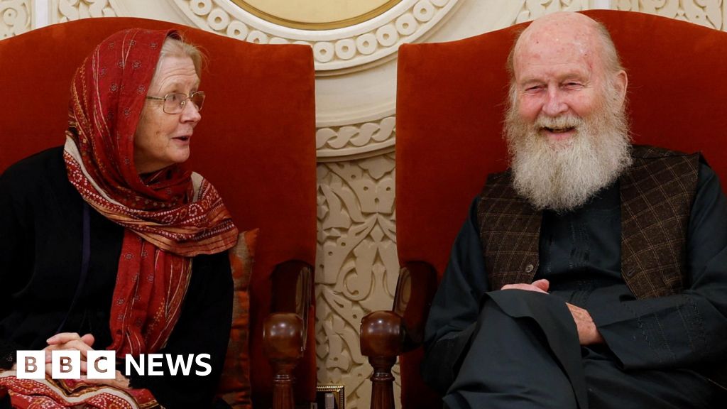 Son of British couple held by Taliban 'ecstatic' as they return to UK