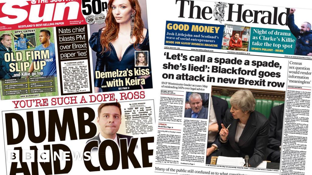 The papers: Blackford accuses May in Commons row